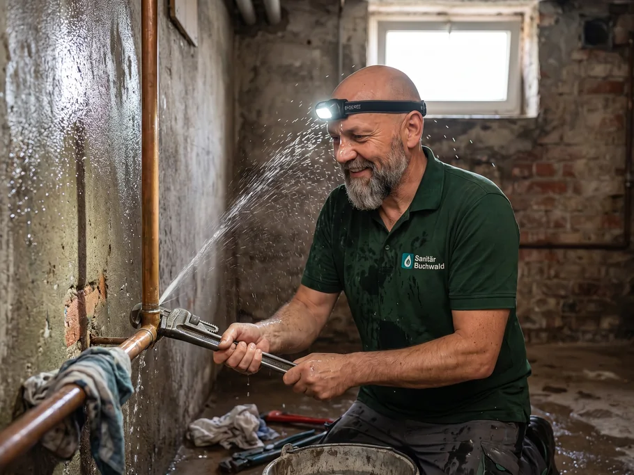 Rohrbruch – Wasser tritt aus der Leitung aus